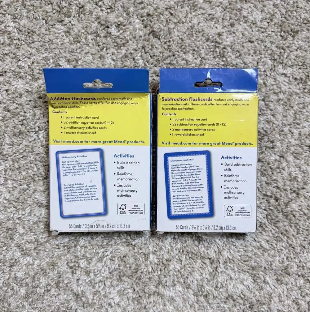 Mead Addition and Subtraction Flashcards Grades K-3 Set of 2